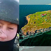Snake Island Meme, Snake Island Black Sea, Snake Island Ukraine battle with an image of the livestream attack.