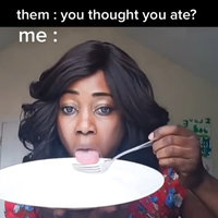 Ate That Thought You Ate meme example depicting a woman licking an empty plate.