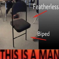 Plato's Man / Featherless Biped Plato's Man meme example depicting a chair fitting the qualifications of a human.