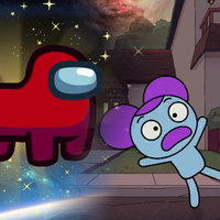 2022 April Fools' Day prank examples, depicting the among us horse and pibby from adult swim.