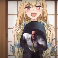 Revengeance Status Revengeance Status meme example depicting my dress up darling with senator Armstrong running out of her shirt.