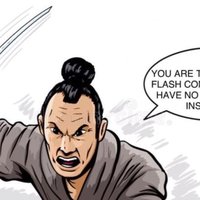 You Are Trying To View Flash Content, But You Have No Flash Plugin Installed You Are Trying To View Flash Content, But You Have No Flash Plugin Installed meme depicting the Samurai Flash Player.