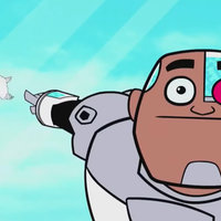 Guys Look A Birdie meme depicting teen titans character cyborg pointing at a bird.