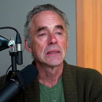 Jordan Peterson Crying Jordan Peterson Crying meme format and template depicting peterson crying during a podcast sitting in front of a mic.