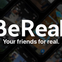 BeReal logo and tagline for the social media app.