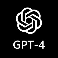 GPT (AI) GPT-4 / Generative Pre-trained Transformer 4 ai text generator logo.
