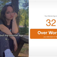 Mental Age Test tiktok example showing a girl who's 19 as 32.
