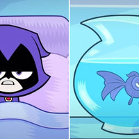 I'm Thirsty Refreshing meme depicting raven from teen titans go and a purple fish in a fish bowl.