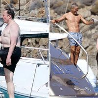Elon Musk Shirtless in Mykonos Elon Musk Shirtless in Mykonos standing on his boat.