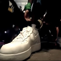 Ludacris Big Shoe Stomp meme / Big Shoe Lmfao meme depicting a large white nike sneaker from the music video for Stand Up.