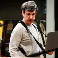 Nathan Fielder With His Laptop Nathan Fielder With His Laptop meme format and template depicting comedian Nathan Fielder with his laptop in a special holder from the HBO show the rehearsal.