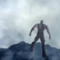 Kratos Falling meme format depicting the god of war character jumping off a cliff.