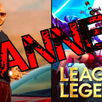 Andrew Tate Has Been Banned From X meme example depicting andrew tate and league of legends photo with the word banned written across it.