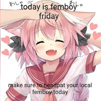 Femboy Friday (#FemboyFriday) Femboy Friday meme depicting an anime character with cat ears.