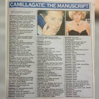 Camillagate / Tampongate / Prince Charles Tampon Scandal Camillagate / Tampongate / Prince Charles Tampon Scandal depicting a newspaper article of the story.