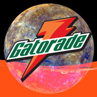 Mercury Is in Gatorade Mercury Is In Gatorade meme depicting the planet mercury with the gatorade logo on top.