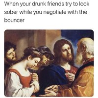Classical Art Meme - Negotiation with the Bouncer