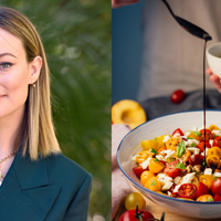 olivia wilde and a salad