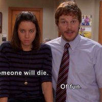 An image of the lines spoken in Parks and Rec.