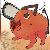 Pochita Pochita character from chainsaw man depicting a dog with a chainsaw on its face.