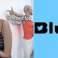 Twitter Blue 2022 Elon Musk meme.