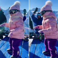 Dancing Ski Baby in the Mountains