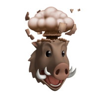 Boar Head Exploding emoji.