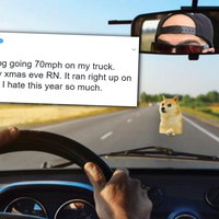 i just hit a dog going 70mph on my truck tweet by KEEMSTAR