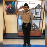 Me When X Tell Me to Do Something / Si Patrona Me When X Tell Me to Do Something meme depicting a young man wearing a military uniform and saluting.