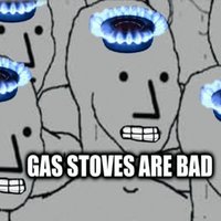 A crowd of NPC Wojaks reacting to gas stoves