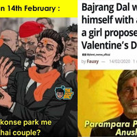 Bajrang Dal On Valentine's Day Two Bajrang Dal memes