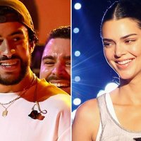 Image of Bad Bunny and Kendall Jenner side by side. 