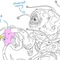 Shoggoth with Smiley Face (Artificial Intelligence) Shoggoth with Smiley Face AI monster illustration example.