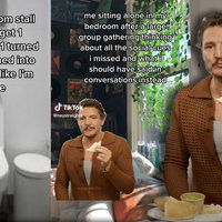 Pedro Pascal Eating a Sandwich / Toast Pedro Pascal Eating a Sandwich meme on tiktok depicting example videos.