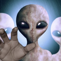 Grabby Aliens Three little green men aliens with a the hand reaching exploitable superimposed.