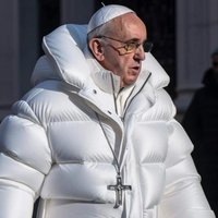 Pope in White Puffer Jacket / Pope Francis Drip Pope Francis in a puffy coat / balenciaga pope meme.
