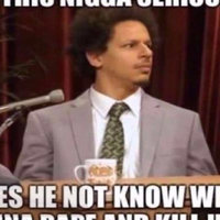 Does He Not Know Eric Andre Shrug Hands Up Meme.