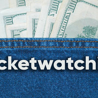 pocket watching / pocketwatching slang term depicting a jean pocket with money sticking out the top.