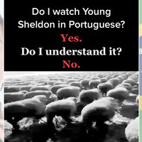 Young Sheldon in Portuguese Young Sheldon in Portuguese meme