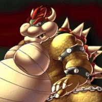 Bowser Fart GIF meme showing an inflated version of the villain Bowser from Super Mario video games.