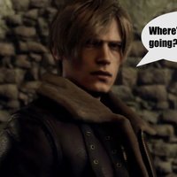 Leon Kennedy where's everyone going bingo meme and scene from re4.