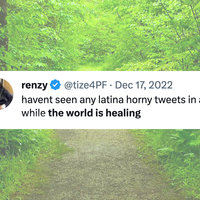 The World Is Healing meme and catchphrase used in a tweet.