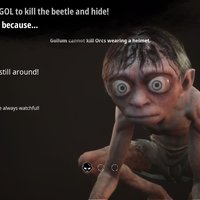 A screenshot from The Lord of the Rings Gollum video game.