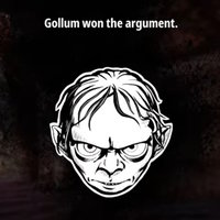Gollum won the argument meme format and screenshot from the 2023 video game Lord of the rings gollum.