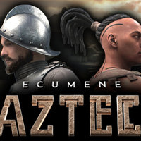 Ecumene Aztec video game promo title artwork.