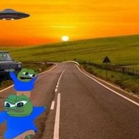 UFO Military Retrieval Program Whistleblower meme example depicting Pepe fleeing a UFO.
