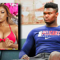 A photo of nba player Zion Williamson and pornstar Moriah Mills.