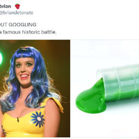 Without Googling Name a Famous Historic Battle meme example depicting katy perry and slime.