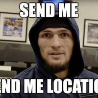 Khabib Nurmagomedov's "Send Me Location" Khabib Nurmagomedov Send Me Location meme.