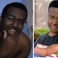 Two photos of youtube and content creator Twomad.